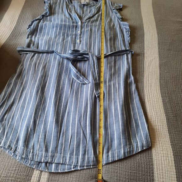 Old Navy Flutter Sleeve Tie-Belt Shirt Dress - Chambray Stripes, Size S - Picture 15 of 16